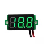 Digital Voltmeter with green LEDs, 3.5 - 30 V, black, 3-digit and 2-wire